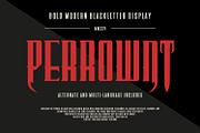 Perrownt Bold Modern Blackletter, a Blackletter Font by Maulana Creative (Thumbnail 1 of 7)