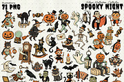 Spooky Night PNG Vintage Collection, a Seasonal Illustration by DreamoraArt (Thumbnail 4 of 9)