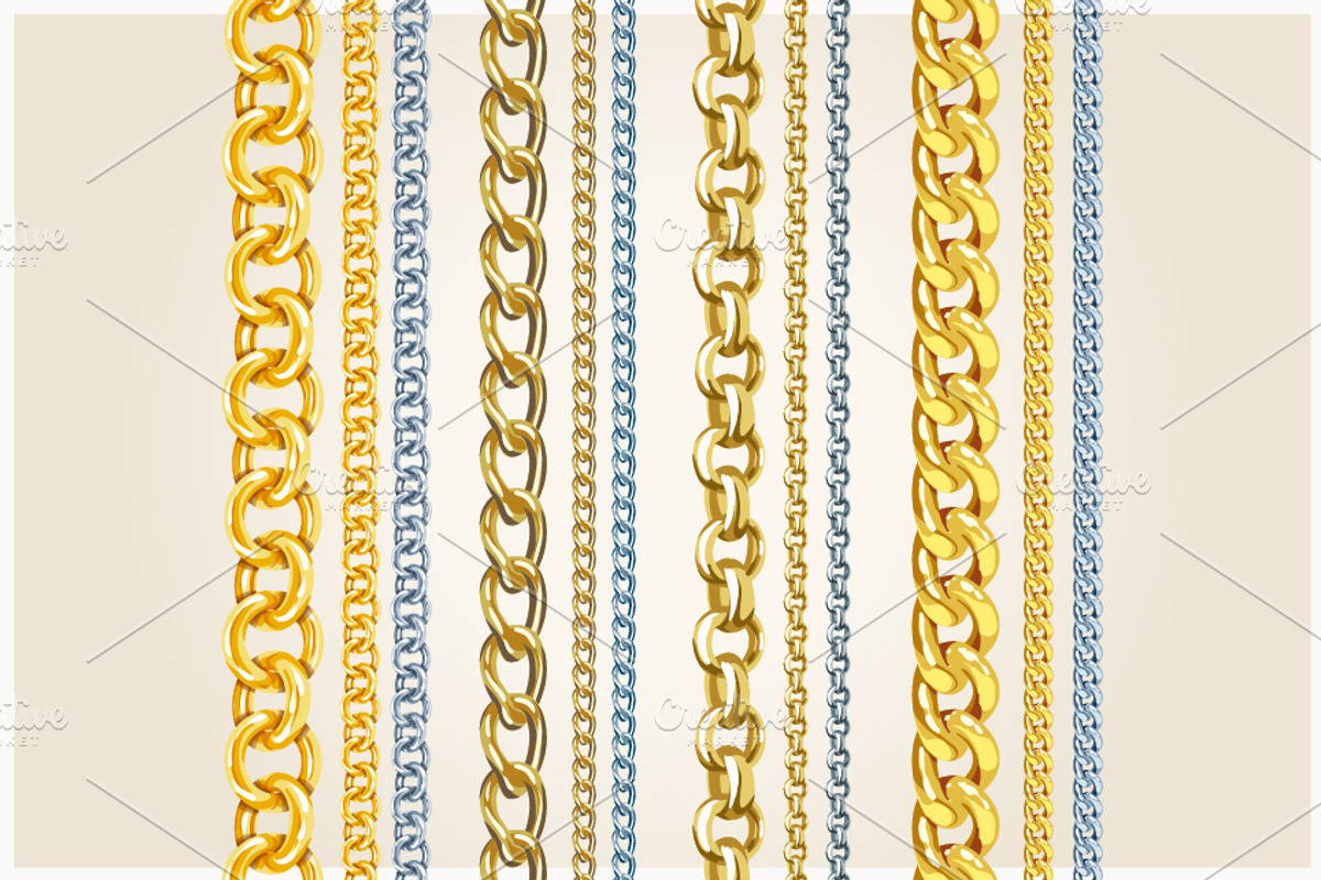 Set of realistic vector chains preview 2