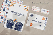 Winter modern folk. Scandi floral, a Pattern Graphic by KomannaArt (Thumbnail 2 of 5)