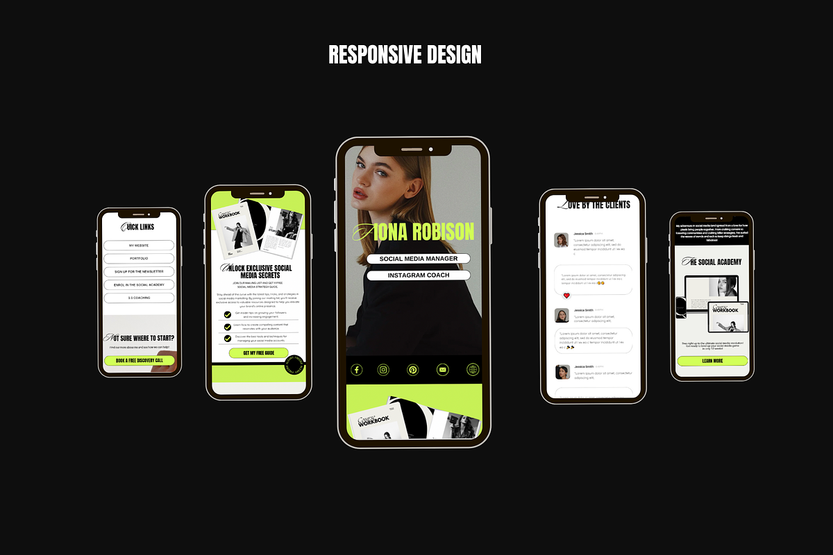 Bold Website Template Bundle Canva, a Websites & App Template by Row Creative (Photo 4 of 10)