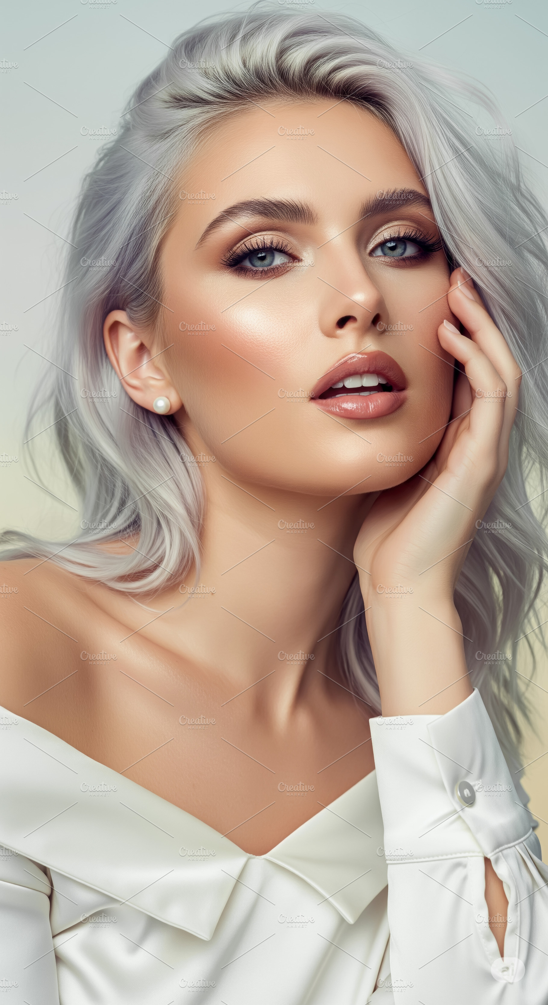 Woman's Face Portrait with Natural S, a Beauty & Fashion Photo by angellodeco