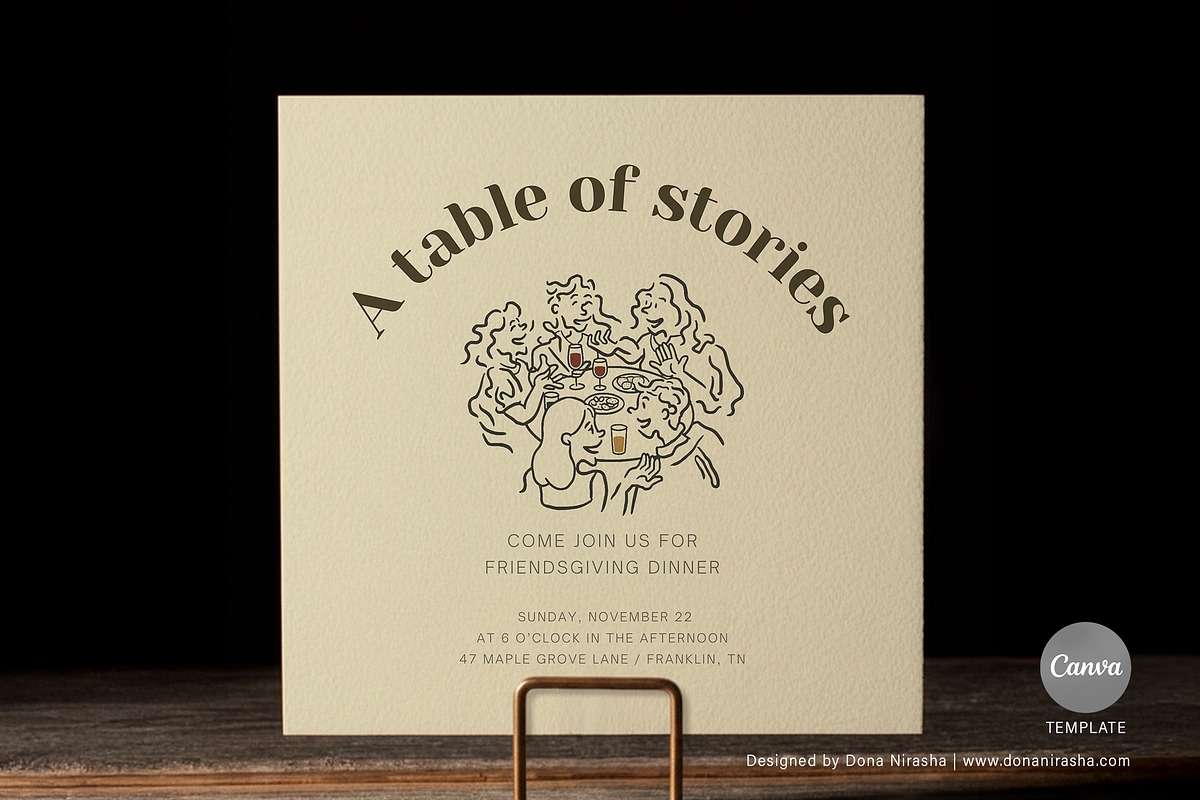 Friendsgiving Canva Invitation preview 4