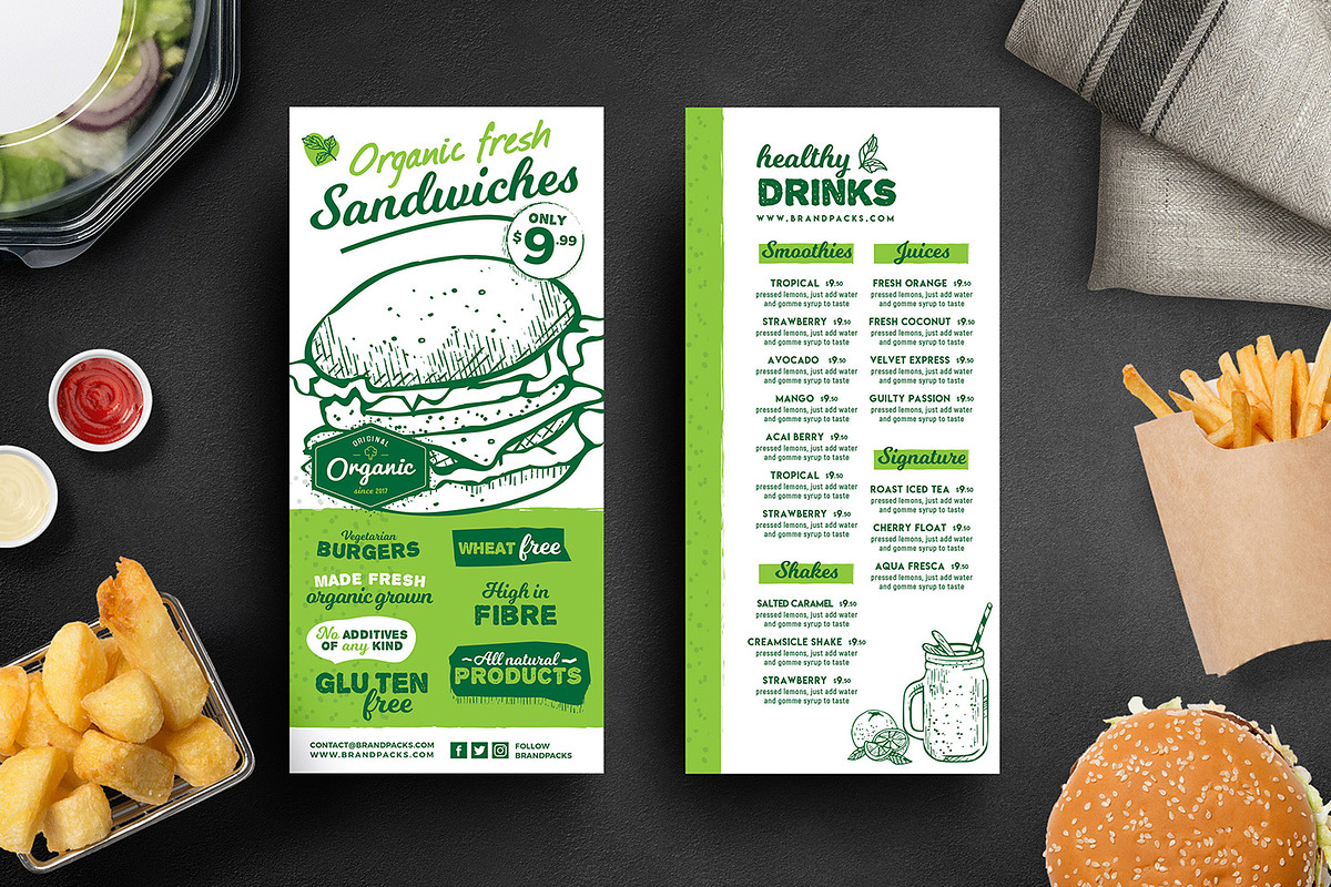 DL Menu Flyer Template, a Brochure Template by BrandPacks