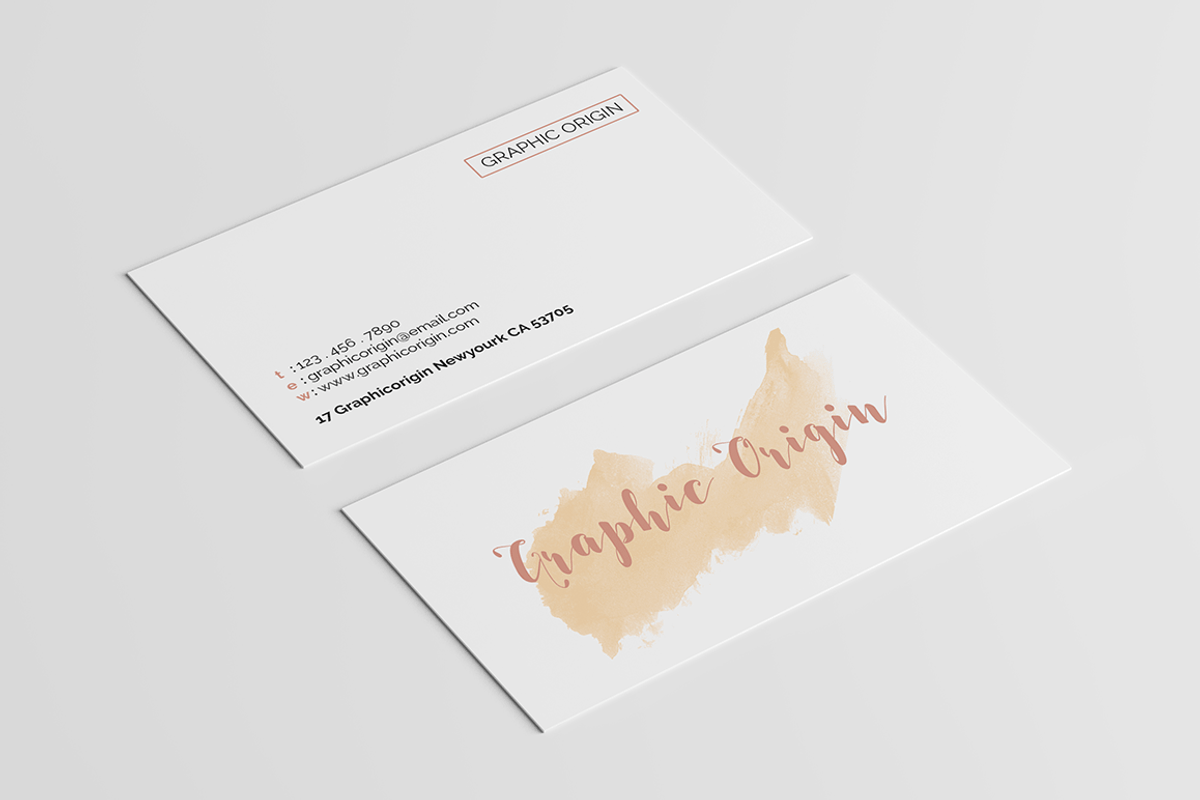 Watercolor Business Card, a Business Card Template by Graphic Origin (Photo 2 of 4)
