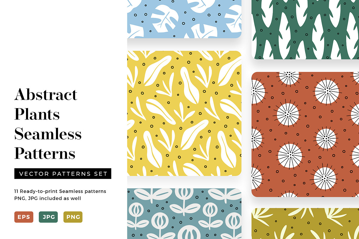 Abstract Plants Seamless Patterns, a Pattern Graphic by Kotulska (Photo 1 of 9)