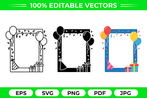 Party Frame Vector Trio Pack