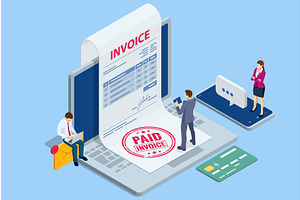 Isometric Mobile invoice payment, a Finance Illustration by Golden Sikorka