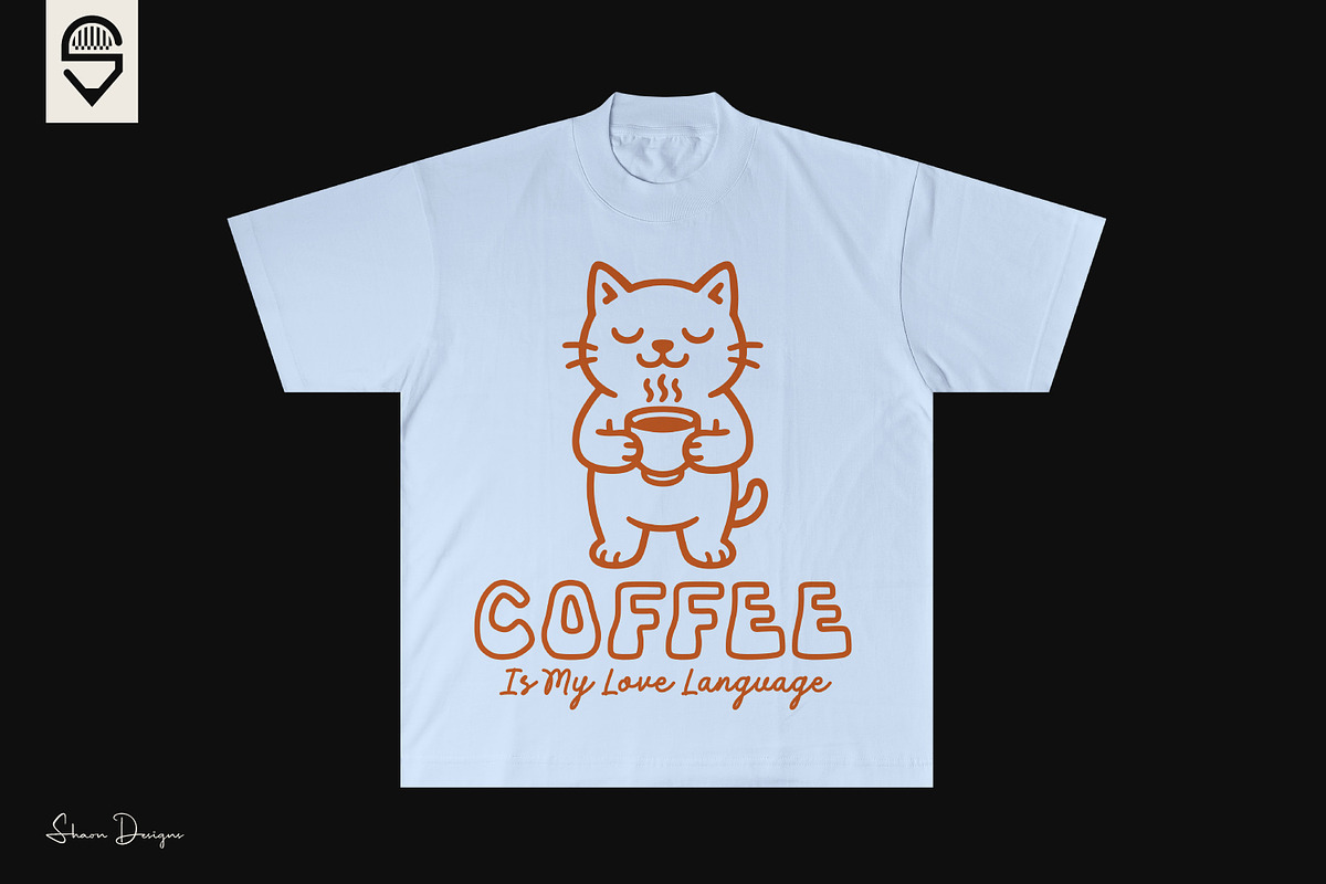 Cute Cat Coffee Lover Design, an Animal Illustration by shaondesigns (Photo 3 of 4)