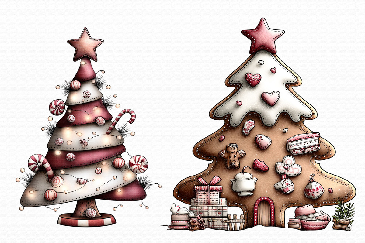 Whimsical Christmas Tree Clipart, an Illustration by Libby Wishes (Photo 7 of 7)