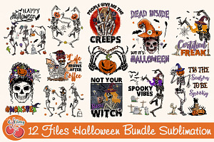 Halloween Funny Skeleton Bundle PNG