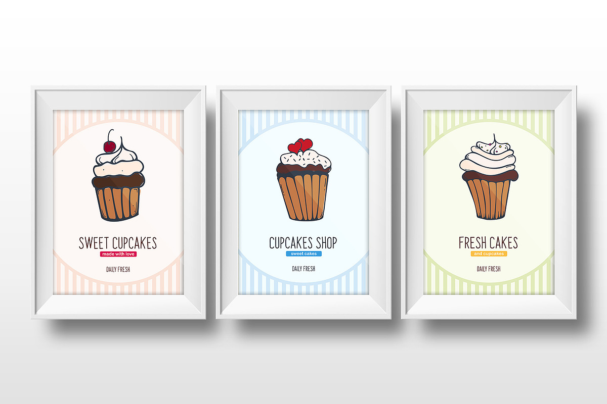 12 Cupcakes Posters, a Poster Template by Leo Edition (Photo 3 of 9)