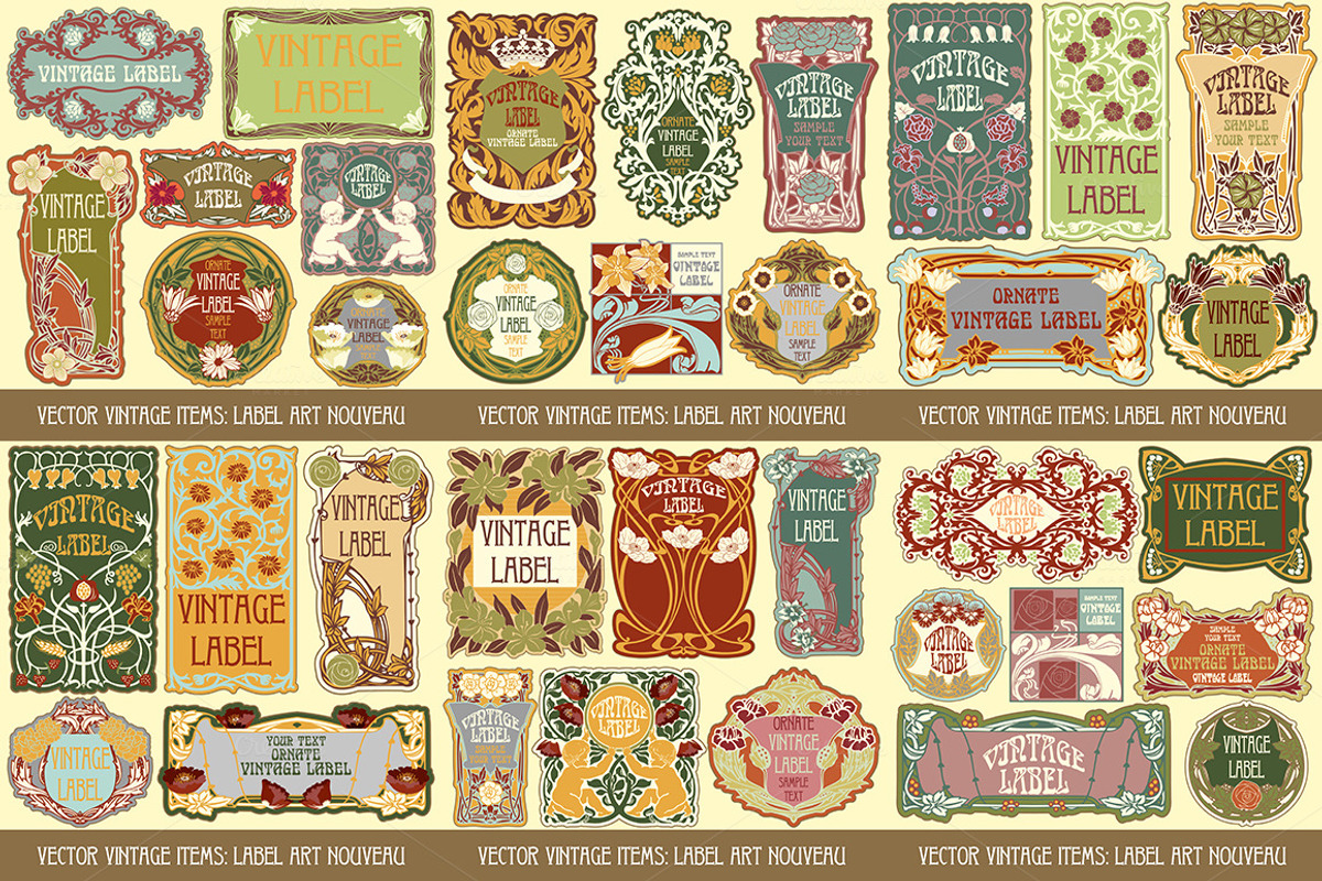 Label Art Nouveau - mega set, a Decorative Illustration by Stanislav Kharchevskyi (Photo 7 of 12)