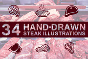 34 Hand-Drawn Steak Illustrations, a Food Illustration by Flavor Graphics (Thumbnail 3 of 3)