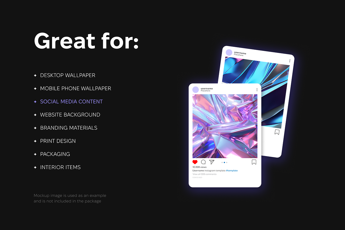 Bright holographic wallpaper pack, a Wallpaper Graphic by existacial (Photo 5 of 7)