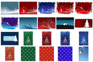 35 Christmas Backgrounds Set