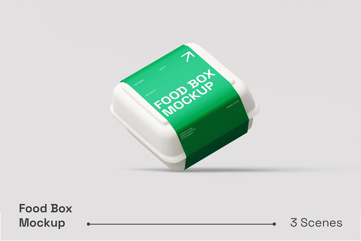 Food Box Mockup, a Packaging Mockup by renderstockmarket (Photo 1 of 4)