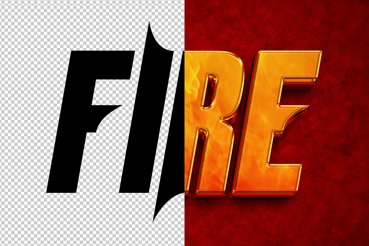 Fire 3D editable text effect, a Layer Style Add-On by Hello Muh (Photo 2 of 2)