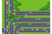 Road top view with highways many, a Transportation Illustration by AlexZeL (Thumbnail 1 of 3)