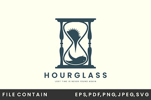 hourglass vintage logo vector, a Branding & Logo Template by SD 22
