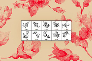 Vintage Floral Photoshop Brush Set