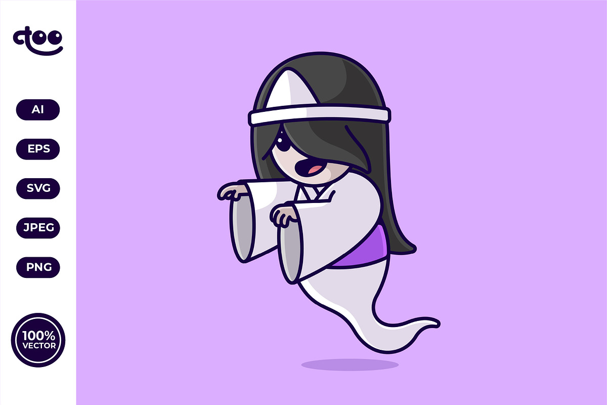 Simple Yurei The Haunting Spirit, an Object Illustration by Satisfactoons