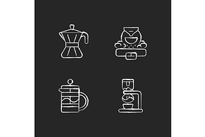 Coffee Making Appliance Icons Set