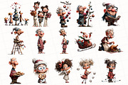 Whimsical Christmas Family Clipart, an Illustration by OK Design (Thumbnail 3 of 6)