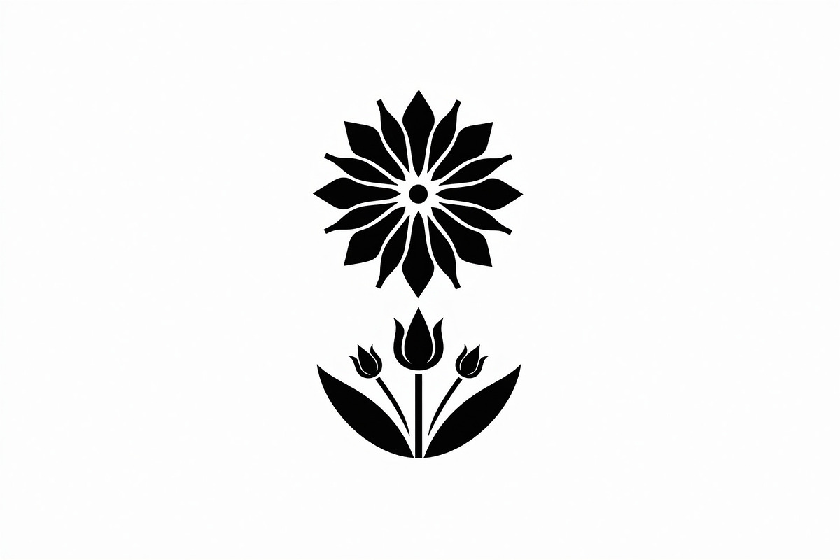 Black Floral Silhouette Set, an Illustration by balal (Photo 6 of 21)