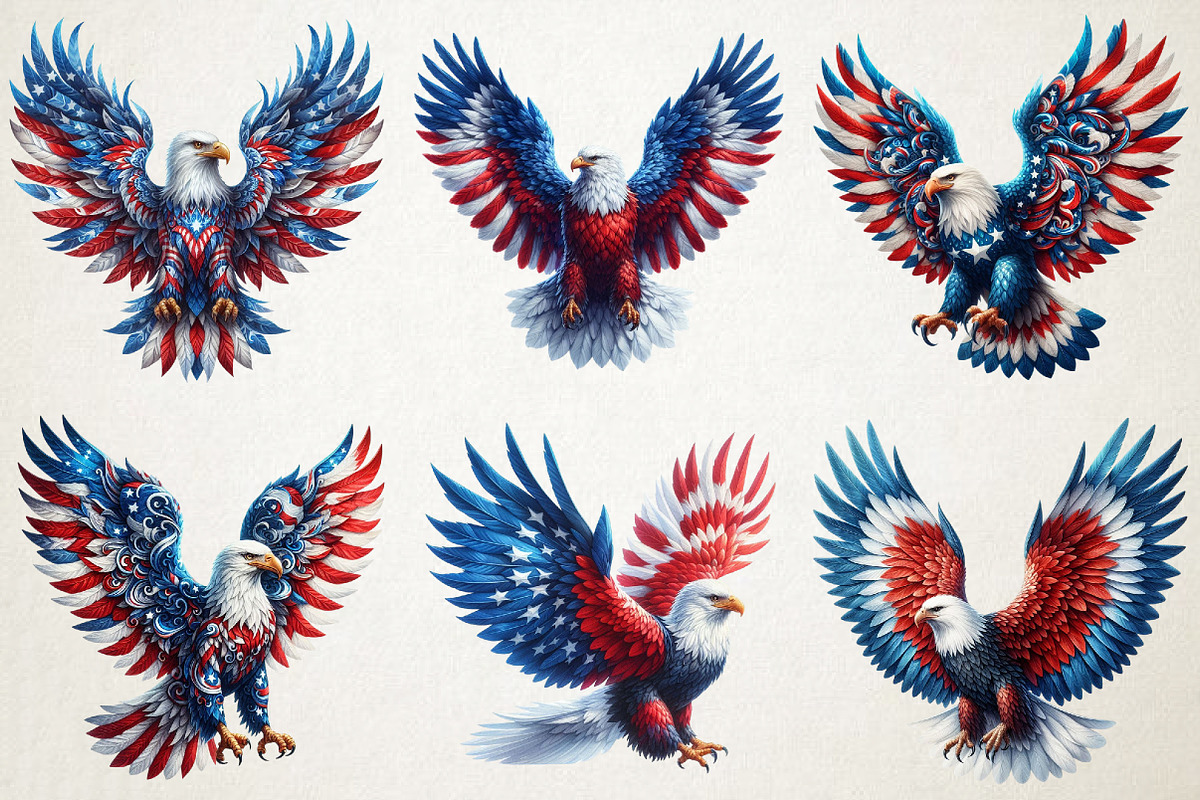 Watercolor USA Patriotic Eagle PNG, a Seasonal Illustration by RobertsArt (Photo 2 of 5)
