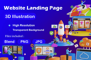 Website Landing Page 3D Illustration