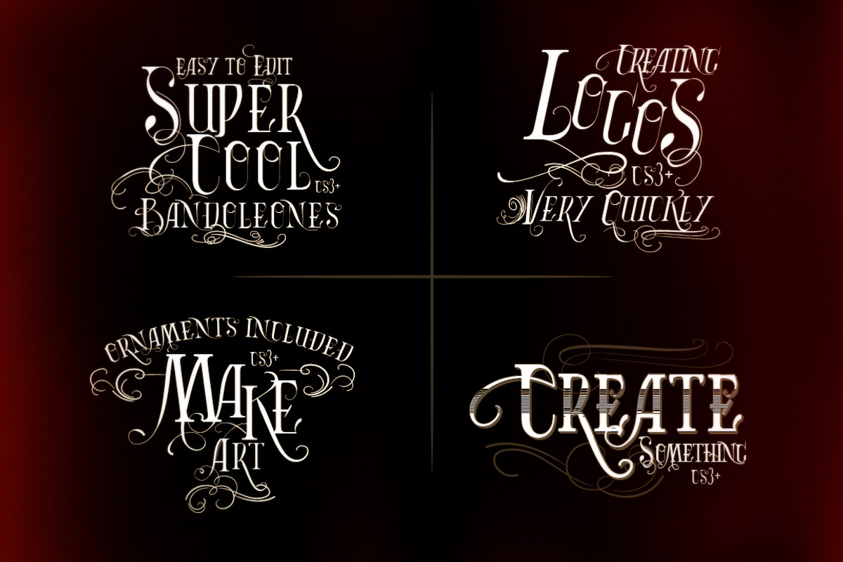 Bandoleones font 7 files+4arts(cs3+) preview 2