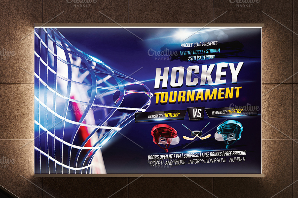 Hockey Flyer Template, a Flyer Template by Basez Flyers (Photo 1 of 3)