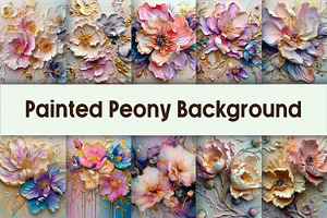 Painted Peony Background