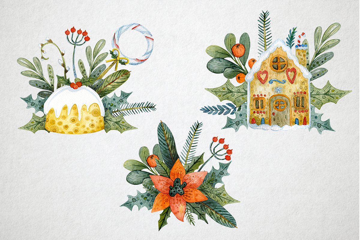 Christmas Set, an Illustration by annasokol_ (Photo 4 of 9)