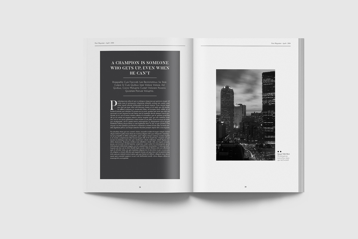 Pure Magazine Template, a Magazine Template by Uloel Design (Photo 12 of 12)