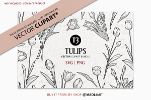 Tulip Spring Flower Procreate Stamps