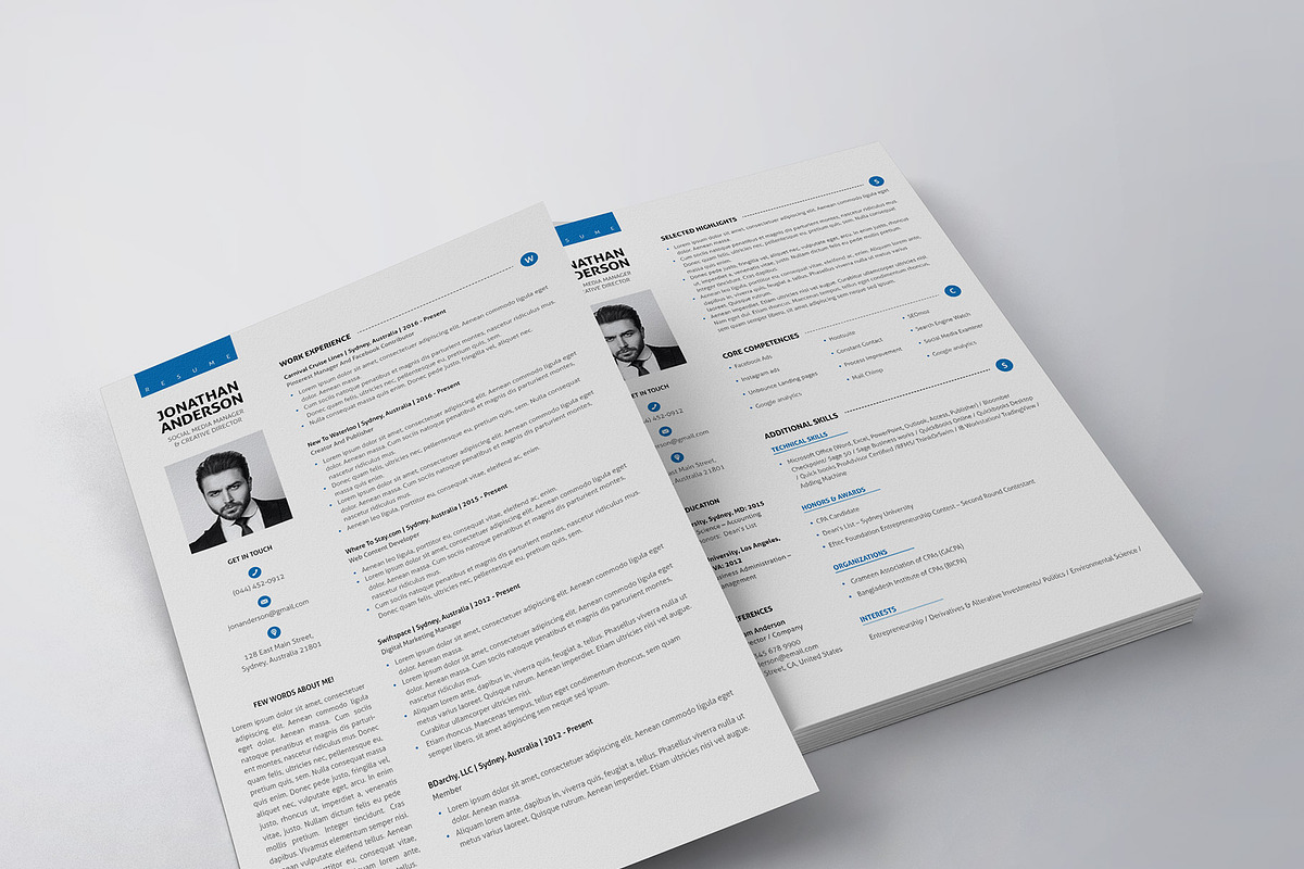Professional Resume/CV Template, a Resume Template by HueNestify (Photo 5 of 5)