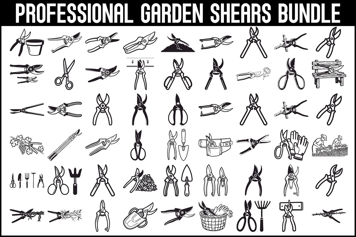 50 Professional Garden Shears Vector, an Illustration by hafijul (Photo 1 of 51)
