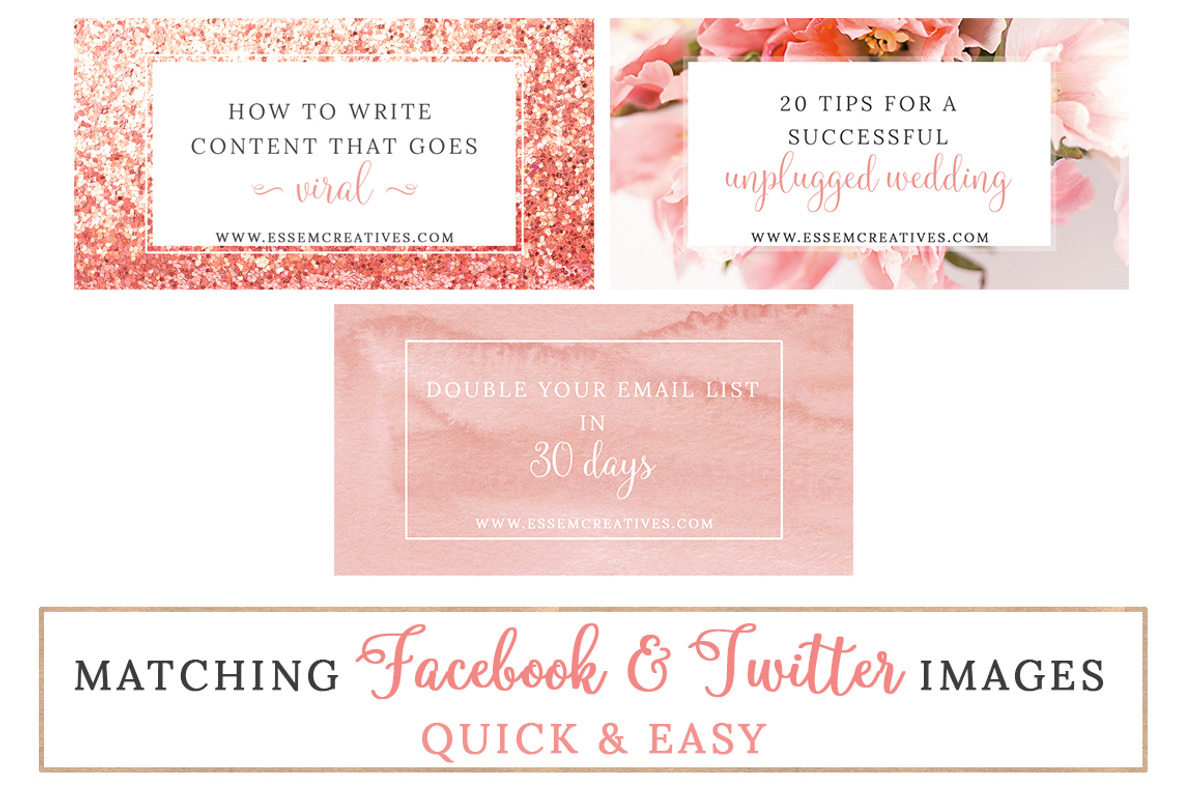 Pink Rose Gold Social Media Template, a Social Media Template by Essem Creatives (Photo 4 of 6)