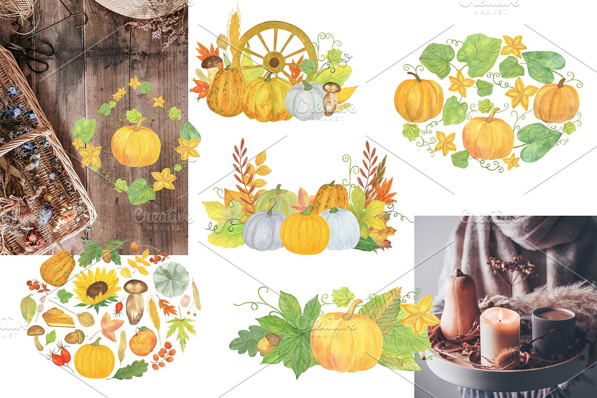 Autumn Floral Frames, Wreaths, a Seasonal Illustration by Contes_de_fée (Photo 5 of 12)