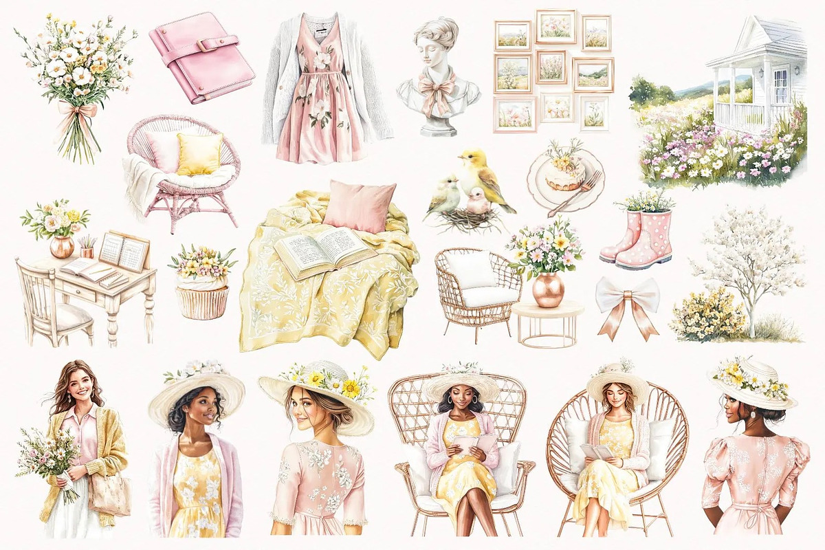 Spring Is Here. Pink Edition., a Seasonal Illustration by PeDe Designs (Photo 4 of 14)