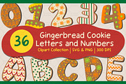 Gingerbread Cookie Letters & Numbers, an Object Graphic by Drafts n Doodles (Thumbnail 1 of 3)