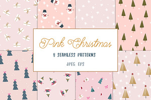 Pink Christmas Patterns Set 2