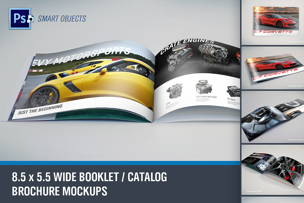 Wide Format Booklet PSD Mockups, a Print Template by Shop Mockpro