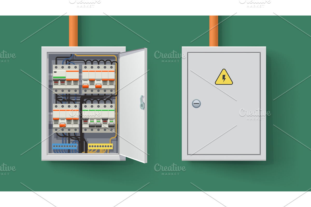 electric panel in set open and, an Illustration by IfH