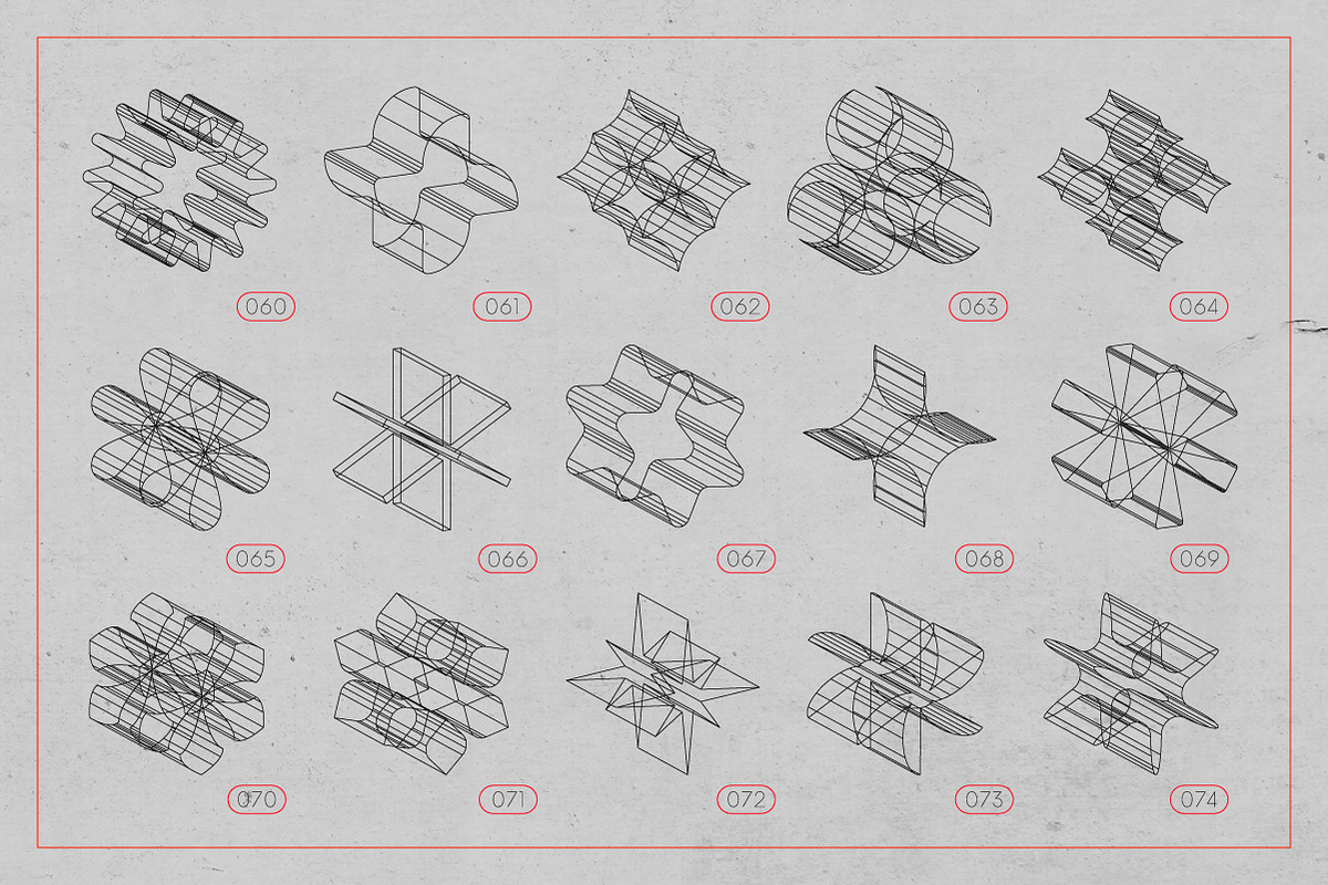 3D Wireframe Isometric Shapes | 2, an Object Graphic by MaximGertsen (Photo 9 of 11)