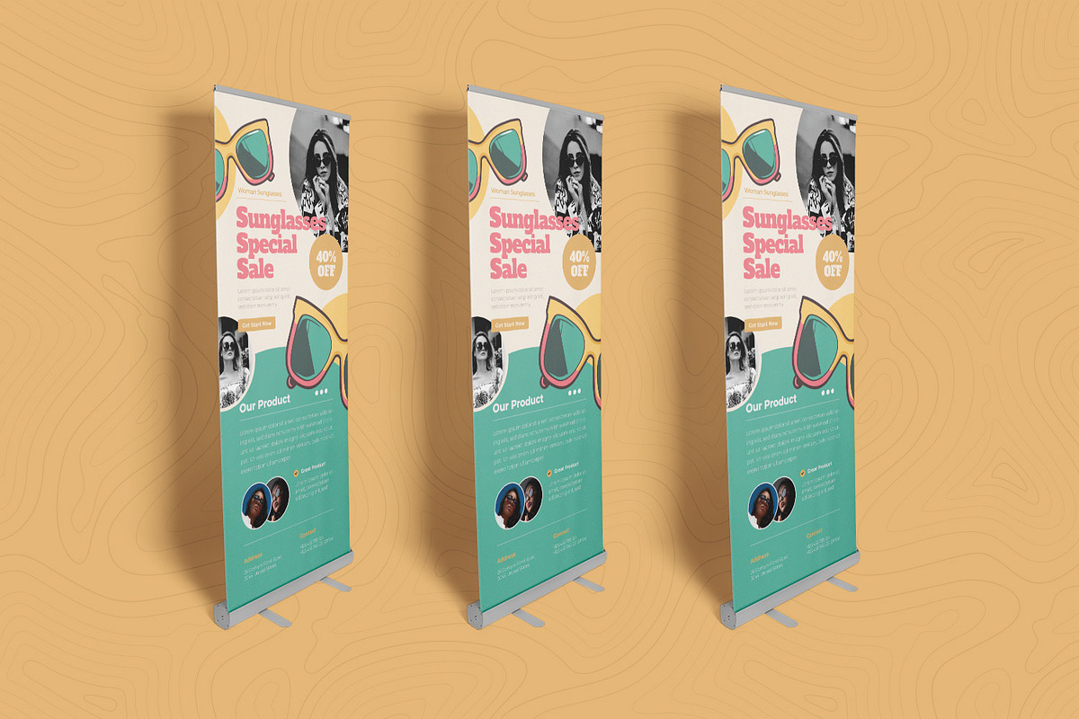 Sunglasses Sale Roll Up Banner, a Print Template by Esensifiksi.studio (Photo 2 of 2)