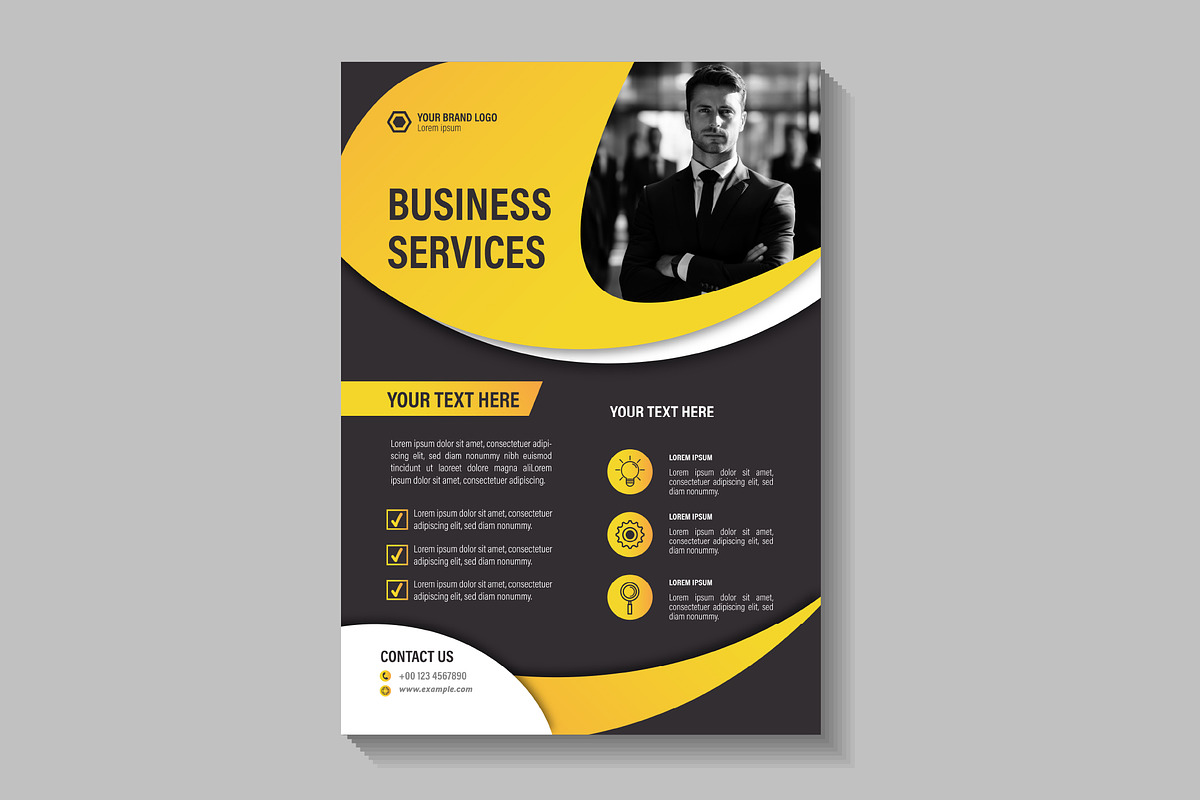 Modern Yellow Business Flyer, a Templates & Theme by studiogstock (Photo 2 of 3)