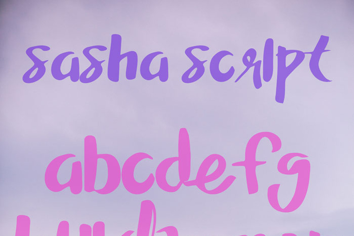 Sasha Script, A Hand Painted Font preview 2